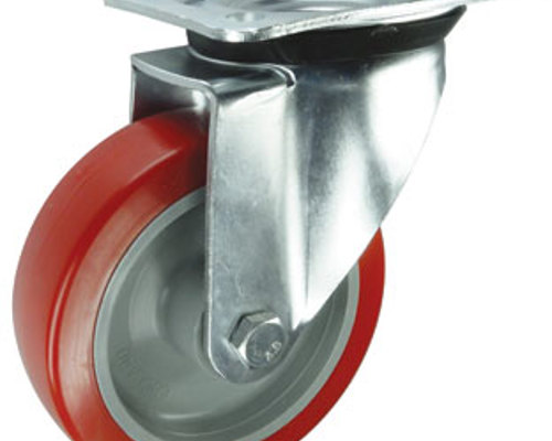 711007-200mm-dia-swivel-polyurethane-wheel-red